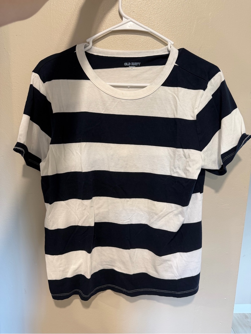 Old Navy Navy & White Striped Tee